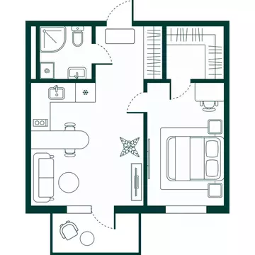 1-к кв. Дагестан, Дербент Новая История жилой комплекс (47.19 м)