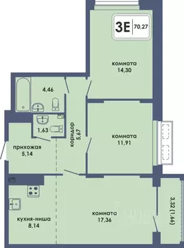 3-к кв. Пермский край, Пермь Камская Долина мкр, Аксиома жилой ...