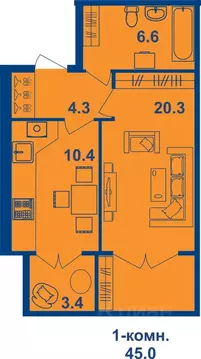 1-к кв. Костромская область, Кострома Магистральная ул., 71 (45.0 м)