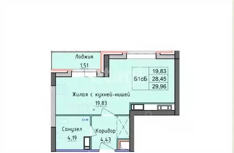 Студия Ярославская область, Ярославль Клубная ул., 42 (23.3 м)