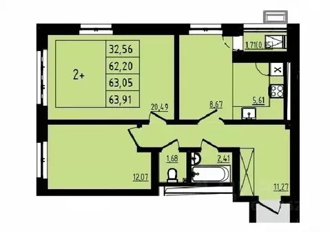 2-к кв. Башкортостан, Уфа Затон-Восточный жилрайон, Новаленд мкр,  ...