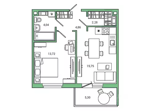 1-к кв. Ленинградская область, Гатчина ул. Чехова, 39к2 (41.6 м)