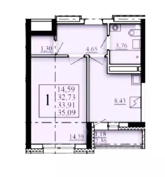 1-к кв. Башкортостан, Уфа Затон-Восточный жилрайон, Паруса жилой ...