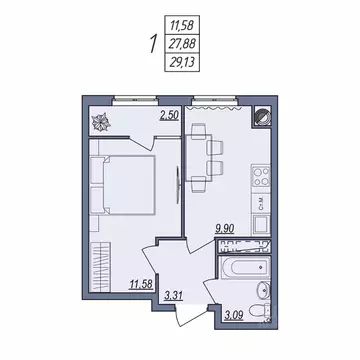 1-к кв. Волгоградская область, Волгоград ул. Тракторостроителей, 31/1 ...