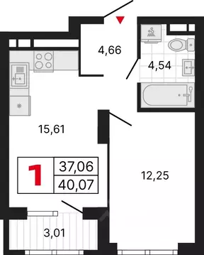 1-к кв. Свердловская область, Екатеринбург ул. Владимира Высоцкого, ...