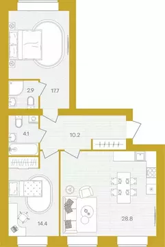 2-к кв. Пензенская область, Пензенский район, Мичуринский сельсовет, ...