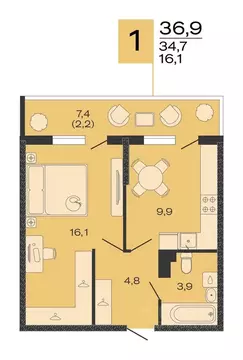 1-к кв. Краснодарский край, Красноармейский район, Марьянское с/пос, ...
