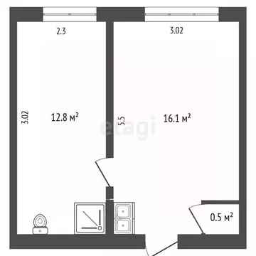 1-к кв. Башкортостан, Стерлитамак ул. Дружбы, 34 (29.4 м)