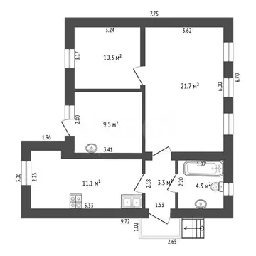 Дом в Тюмень, улица Куйбышева (107 м)