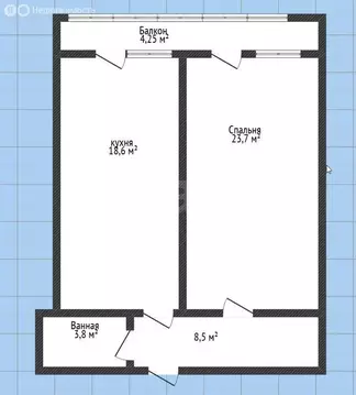 1-комнатная квартира: Махачкала, Мекегинская улица, 40 (60 м)