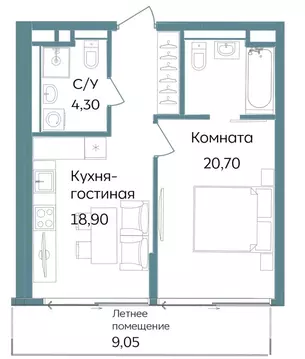2-к кв. Крым, Саки ул. Морская (52.95 м)