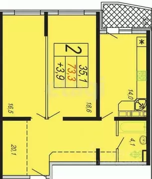2-к кв. Краснодарский край, Анапа Астраханская ул., 71А (73.0 м)