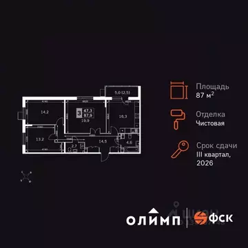 3-к кв. Калужская область, Обнинск Заовражье жилрайон, Ап-квартал ...