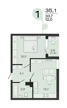 1-к кв. Краснодарский край, Новокубанск Капланово мкр, Эво жилой ...