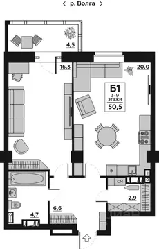 1-к кв. Волгоградская область, Волгоград Тулака мкр, ул. ...