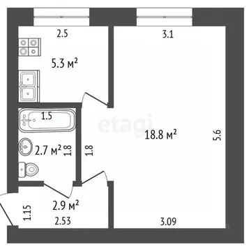 1-к кв. Мордовия, Саранск просп. Ленина, 3 (29.9 м)
