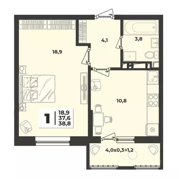 1-к кв. Краснодарский край, Краснодар ул. Имени Генерала Корнилова, ...