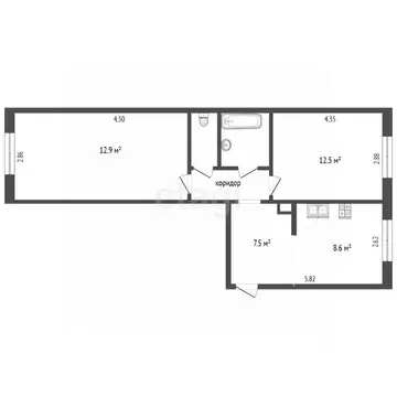 3-к кв. Пермский край, Пермь ул. Овчинникова, 18 (67.1 м)