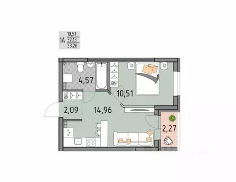 1-к кв. Свердловская область, Екатеринбург Юго-Западный жилрайон, ...