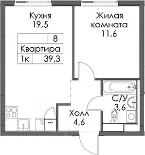 1-к кв. Санкт-Петербург Лиговский просп., 244 (39.3 м)