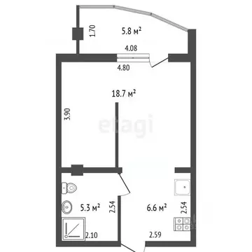 Студия Крым, Ялта муниципальный округ, Гурзуф пгт ул. Ялтинская, 14Ак3 ...