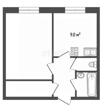 1-к кв. Ханты-Мансийский АО, Сургут Ленинградская ул., 3 (39.2 м)
