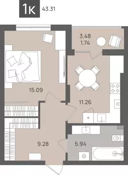 1-к кв. Калининградская область, Светлогорск Лесная Сказка жилой ...