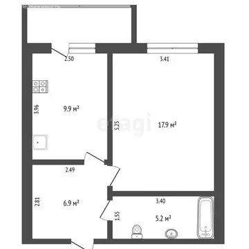 1-комнатная квартира: Тюмень, Широтная улица, 158 (39.8 м)