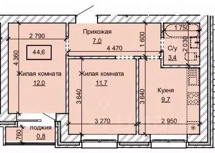 2-к кв. Алтайский край, Барнаул ул. Анатолия (44.6 м)