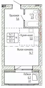 1-к кв. Алтайский край, Новоалтайск ул. Титова, 6 (32.3 м)