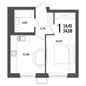 1-к кв. Башкортостан, Уфа Глумилино жилрайон, Холмогоры жилой комплекс ...