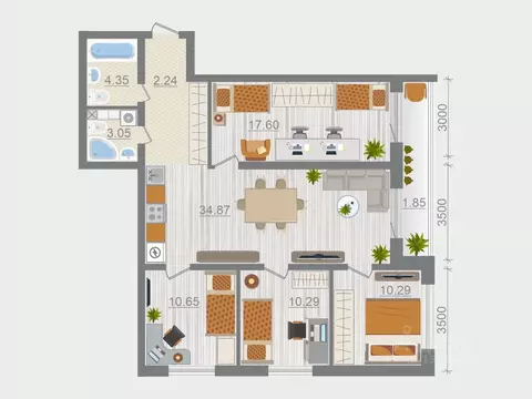 4-к кв. Ленинградская область, Ломоносовский район, Горбунковское ...