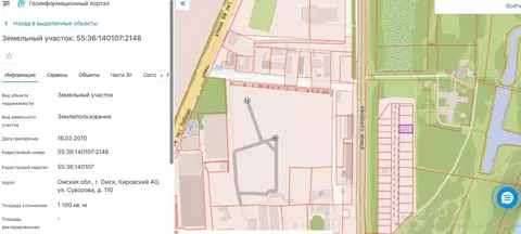 Участок в Омск, улица Суворова (11 м)
