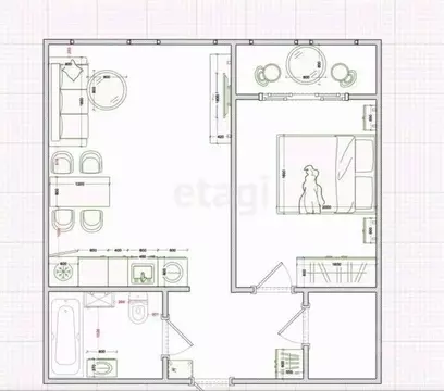 2-к кв. Тульская область, Тула ул. Федора Смирнова, 2к1 (40.0 м)