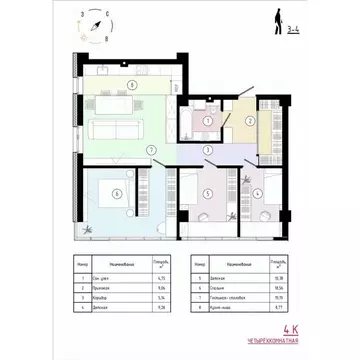 4-к кв. Приморский край, Владивосток Острогорный жилой комплекс (87.8 ...