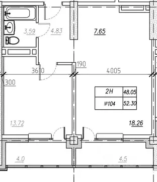 2-к кв. Приморский край, Владивосток ул. Нейбута, 135блок-ск4 (52.3 м)