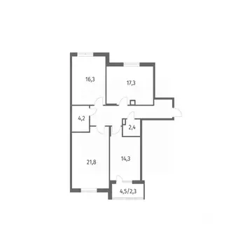 3-к кв. Калининградская область, Гурьевск ул. Имени Романа Руденко, ...