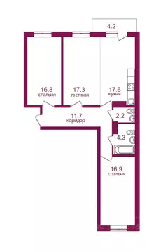 3-к кв. Иркутская область, Иркутск Топкинский мкр, 69 (91.0 м)