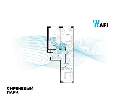 Квартира, 3 комнаты, 59.1 м
