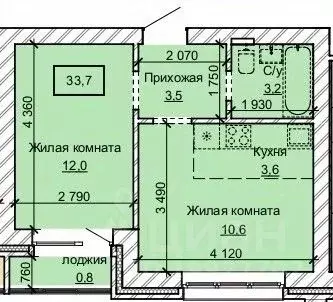2-к кв. Алтайский край, Барнаул ул. Анатолия (33.7 м)