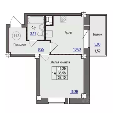 1-к кв. Псковская область, Псковский район, Завеличенская волость, д. ...