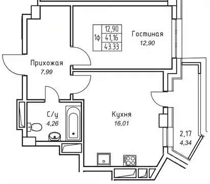1-к кв. Саха (Якутия), Якутск 11-й кв-л,  (43.33 м)