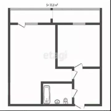 1-к кв. Тульская область, Узловая ул. Горького, 13 (35.7 м)