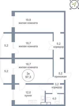 3-к кв. Ханты-Мансийский АО, Нефтеюганск 17-й мкр, 7/2 (97.3 м)