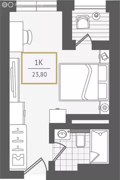 1-комнатная квартира: Адлер, улица Ленина, 280А (24.1 м)