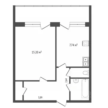 1-к кв. Тюменская область, Тюмень ул. Мельникайте, 46 (33.1 м)