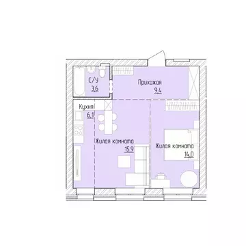 2-к кв. Алтайский край, Барнаул ВРЗ мкр, бул. 9 Января (49.0 м)