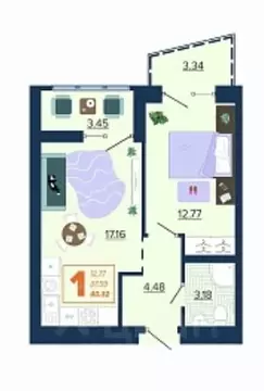 1-к кв. Брянская область, Брянск Московский мкр, Микрорайон Акватория ...