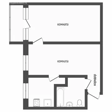 2-комнатная квартира: Омск, проспект Карла Маркса, 87 (44 м)