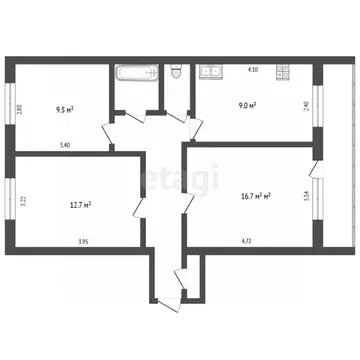 3-к кв. Калужская область, Калуга Московская ул., 120 (62.3 м)